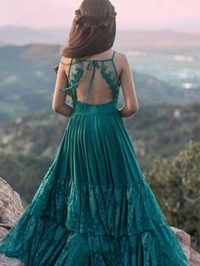Joyfolie Catrin Teal Maxi Dress size 14